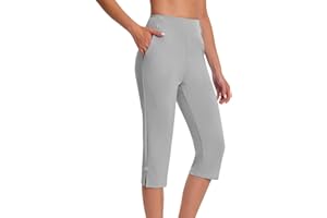 Capri Pants for Women Summer Yoga Dress Capris Office Work Crop Pants Workout Casual Pull On Leggings with Pockets