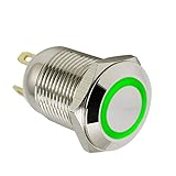 ESUPPORT 12mm Green LED Light 2A Momentary Push