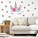 Accmor Unicorn Wall Decals, Unicorn Wall Sticker Decor, Unicorn DIY Stickers for Baby Girls Kids Bedroom Playroom Party Decoration (Unicorn, Heart)