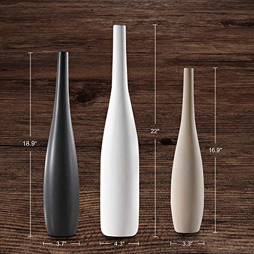 Pure.Lifestyle 22"&19"&17" Slim Neck Tall Vases(Set of 3) Three