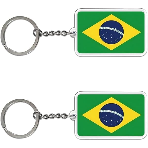 Amazon.com: JAVD 2 Pack Brazil Flag Keychain Brazilian Key Ring