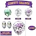 Mermaid Party Balloons Supplies Birthday Decorations Pack of 32 - Green and Purple Metallic Balloons with Glitter Confetti Clear Sparkle Decorations Party Balloon Kit for Birthday
