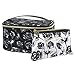 Adrienne Vittadini Makeup Bag Set: Nylon Carry On Toiletry & Cosmetic Train Case with Zipper for Women - Tote Bags with Plenty of Storage for Overnight Travel or Weekender Trips - Black & White Floral