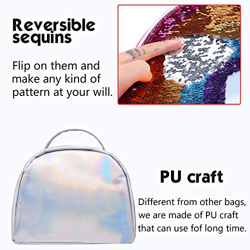 IAMGlobal Insulated Mermaid Lunch Box, Reversible Sequin Lunch Tote Bag, Kids Lunch Box Insulated Lunch Bag For Girls Boy - Thumbnail 3