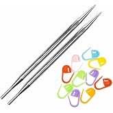 addi Skacel Click Rocket Lace Sh. 3.5in. US 8 (5mm) Circular Tips | Uses addiClick Interchangeable System, Slick &amp; Smooth Finish, Long Taper Sharp Tips, 10 Colorful Stitch Markers