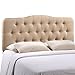 Modway Annabel Tufted Button Linen Fabric Upholstered Queen Headboard in Beige