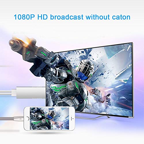 Compatible with iPad iPhone to HDMI Adapter Cable, Digital AV Adapter Support 1080P HDTV Compatible with iPhone iPad Android phone to TV Projector Monitor