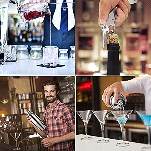 KK Timo Cocktailherstellung Set 8-TLG-Cocktail mit 750ml Edelstahl-Bar-Werkzeug-Set Weinmischer, Flaschenöffner… – Bild 5