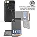 ZVEdeng iPhone 6s Wallet Case, iPhone 6s Card Holder Case, iPhone 6 case for Men, iPhone 6 Card Case with Money Pocket for Apple iPhone 6/6s (4.7inch) - Black