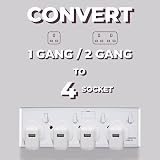 WK Electrical 4 Gang Socket Converter 13A Surge Protection BS1362 8543 view 3