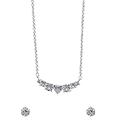 Danecraft Light Up Box Womens Cubic Zirconia Pure Silver Over Brass 2-pc. Jewelry Set