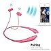 Esonstyle Bluetooth 4.0 Around-the-neck Wireless Stereo Headset Headphone Earphone with Hands-free Talking,vibrate Alert and Voice Prompt for Smartphone (pink)