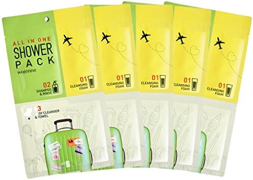 [NAIS BEAUTY] ALL IN ONE Shower Pack (5PACK) – Cleansing foam, Shampoo&amp;Conditioner, Body Cleanser&amp;Towel
