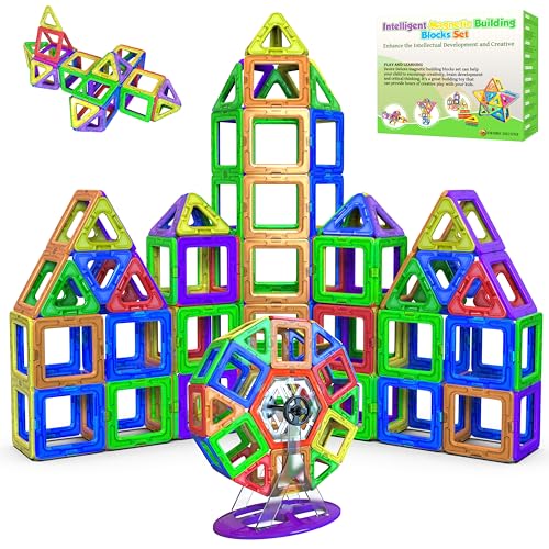 Desire Deluxe Magnetic Building Blocks Toy - Magnetic Educational Stem Blocks for Kids, Montessori Sensory Creative Learning for Babies and Toddlers 3+ Years Old - 94 Pieces