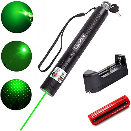 Green Light Pointer, Loyalfire Tactical High Power Pen Visible Beam with Adjustable Focus for Hunting Hiking Outdoor Projector Travel Flashlight LED Interactive Baton