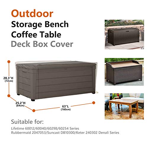 Patio Deck Box Cover, XL Storage Box Cover with Straps and Handles, 100