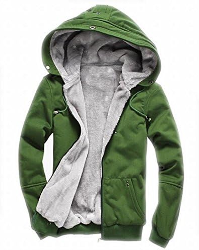 Mens Novelty Hoodies Cosplay Costume Sweatshirts with Faux Fur Hood XS Green