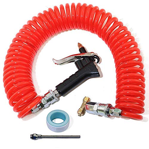 KOOTANS 29.5FT(9M) Truck Dust Air Blow Gun Kit Long Air Hose Coil Air Seat Blow Gun Kit Heavy