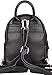 B BRENTANO Vegan Multi-Zipper Top Handle Mini Backpack with Tassel Accents (Black)
