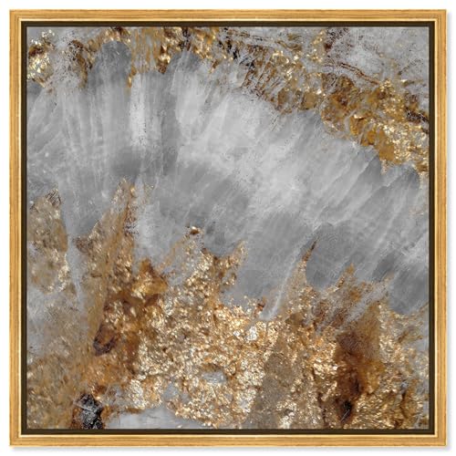 Abstract Framed Wall Art Canvas Prints 'Adore Gold' Crystals