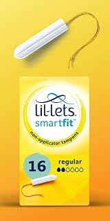 Lil-Lets Non-Applicator Regular Tampons X 96 6 Packs 16 Plant Based SmartFit view 3