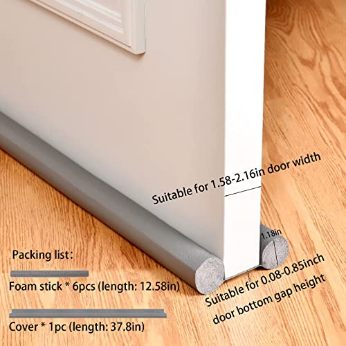 MAKINGTEC Door Draft Stopper, 1 Pcs Under Door Draught Excluder, Noise Blocker Draft Stopper, Prevent Bugs Coming Draught Excluder for Bottom of Door Keeping Warm (Gray)