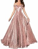 YIRENWANSHA Women's Off Prom Dress Sequin Empire