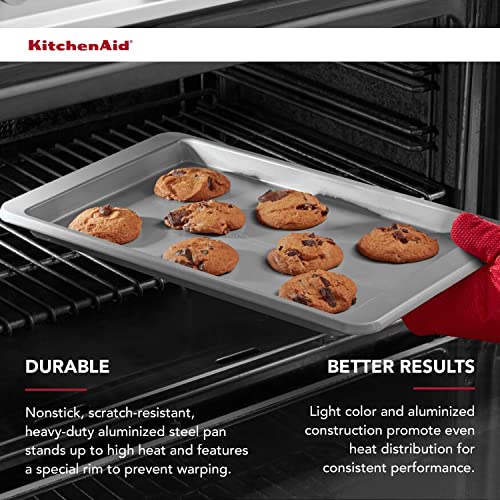KitchenAid Nonstick Aluminized Steel Baking Sheet, 10x15Inch, Silver