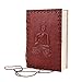 Peaceful Buddha Designed Leather Journal Pocket Diary (6 x 4 inches) Hand Embossed Blank Notebook with Handmade Unlined Papers
