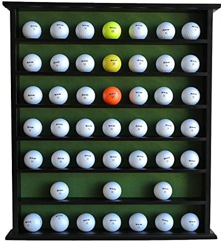 Golf Ball Display Case Cabinet No Door Solid Wood Black