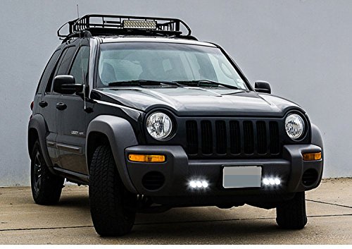 iJDMTOY (2) High Power 3-LED Daytime Running Light Kit For Truck SUV 4x4 Behind Grille, Cool White Color