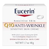 Eucerin Sensitive Facial Skin Q10 Anti-Wrinkle Sensitive Skin Creme, 1.7-Ounce Jars (Pack of 2)
