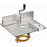 KETIPED Aluminium Router Table Insert Plate And Router Lift for 65mm Diameter Universal Trimming Machine,with Miter Gauge Guide Aluminium Profile Fence Sliding Brackets