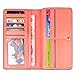 Gottowin Women PU Leather Wallet Clutch Handbag Zipper Organizer Card Holder (Salmon Pink)