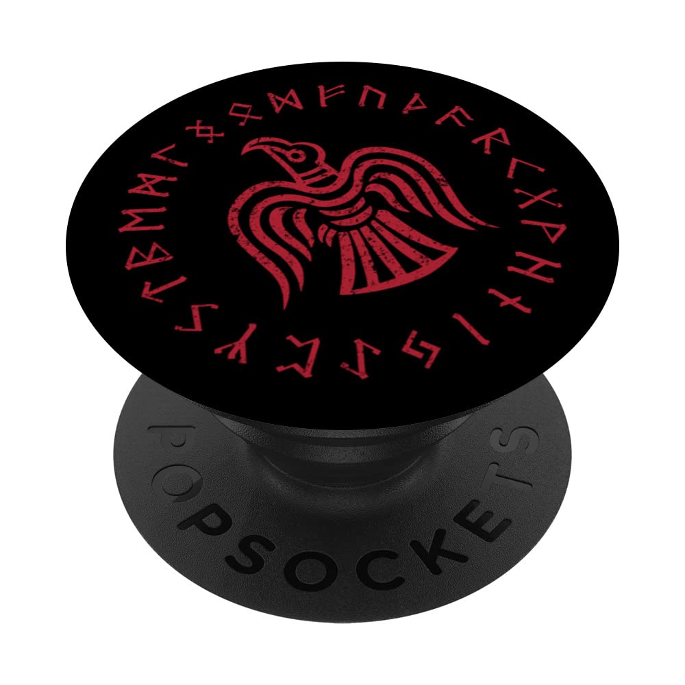 Norse Raven of Odin Viking Pagan Elder Futhark Runes PopSockets Swappable PopGrip