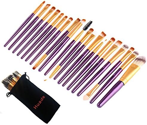 Huade 20 Pieces Makeup Brush Set Professional Face Eye Shadow Eyeliner Foundation Blush Lip Makeup Brushes Powder Liquid Cream Cosmetics Blending Brush Tool