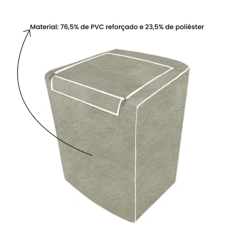Capa Para Maquina De Lavar Brastemp Eletrolux Consul 12Kg 13Kg 14Kg 15Kg 16Kg 17Kg Impermeável Forrada Com Zíper Proteção UV Material Super Resistente E Perolizado de Alta Qualidade (PRETO, G)