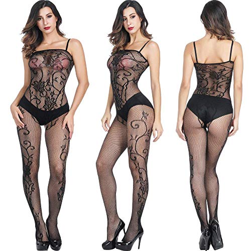 Donna-Collant-sexy-calze-con-cinghe-a-rete-calzamaglia-Nero-3-Pairs