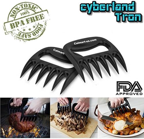 [LIFETIME GUARANTEE] CyberlandtronTM Meat Claws Pulled Pork Shredder Claws Meat Handler Forks for Pork, Chicken, Beef and Salads At Kitchen and Outdoor BBQ - Set of 2