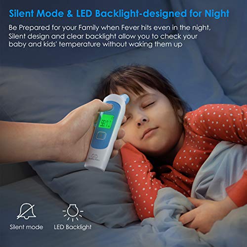 Baby Forehead and Ear Thermometer for Fever, Medical Infrared Thermometer for Baby Kids Adults and Object, Accurate and Consistent, 32 Memory Recall FDA Approved