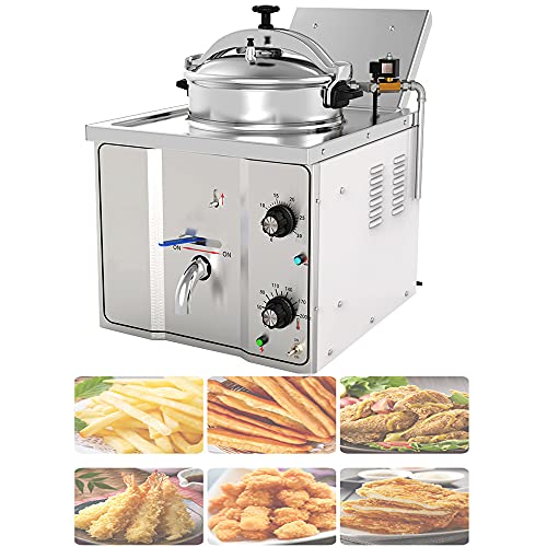 110V Commercial Electric Countertop Pressure Fryer 16L Stainless