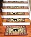 Dean Premium Carpet Stair Tread Rugs - Black and Red Bear Cabin Lodge 31