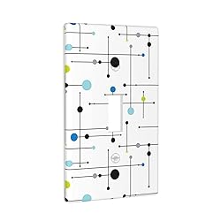 Atomic Mid Century Geometry Rustic Modern Black
