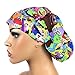 DK Scrub Hats Women’s Adjustable Bouffant Scrub Hat Ponytail Surgical Cap Retro Cartoon Characters