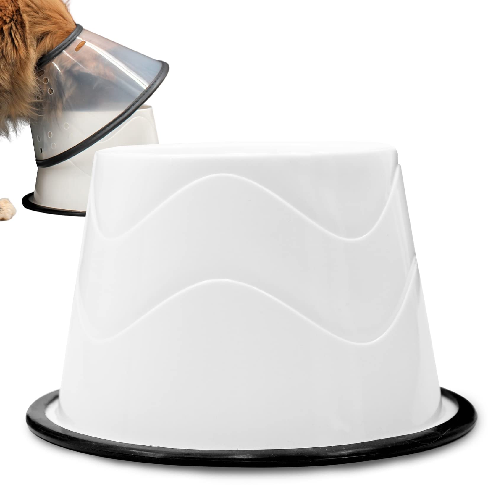 Photo 1 of No Slip Base Elevated Bowls for Small Dogs and Cats Wearing Cone - Raised Bowls for Dogs and Cats - 2 Pair