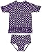 RuffleButts Grape Polka Rash Guard - 4T