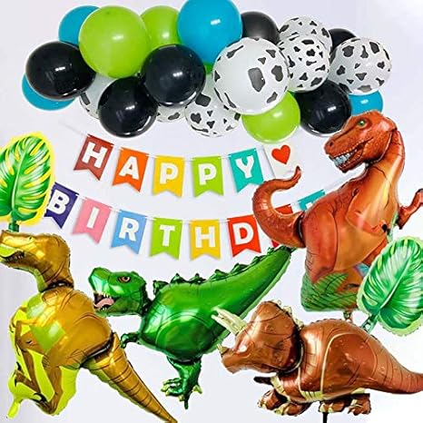 Amazon Co Jp マジックスクウェア 誕生日 デコレーション 恐竜 バルーン 風船 男の子 バースデー アニバーサリー ガーランド 恐竜 誕生日 パーティー 装飾 子供 パーティー用品 ハッピーバースデー バナー 風船 Happy Birthday ベビーシャワー 誕生日飾り付け 装飾