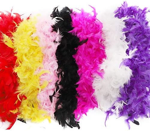 frgasgds Feather Boas,2.18 Yard Feather Strips Party Craft Supplies Costume Fancy Dress Wedding Party Decoration(7 PCS)