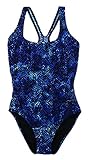Speedo Womens Ultraback One Piece Swimsuit Abstract Blue Size 6