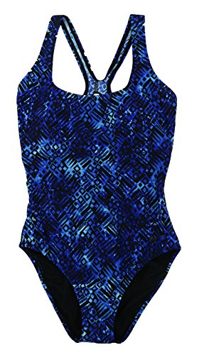 Speedo Womens Ultraback One Piece Swimsuit Abstract Blue Size 6